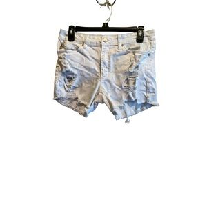 Just USA size large white denim distressed shorts 99% cotton